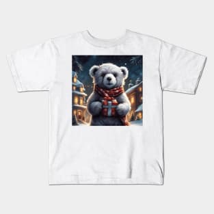 Teddy celebrating Christmas Kids T-Shirt